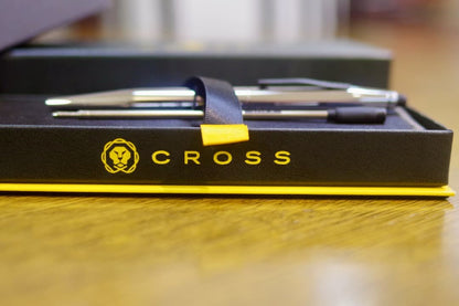Kuro Cross Classic Century ballpoint pen in chrome with metal body and smooth oil-based ink