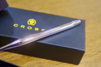 Kuro Cross Classic Century ballpoint pen in chrome with metal body and smooth oil-based ink