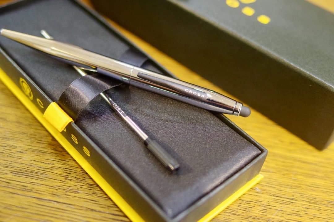 Kuro Cross Classic Century ballpoint pen in chrome with metal body and smooth oil-based ink
