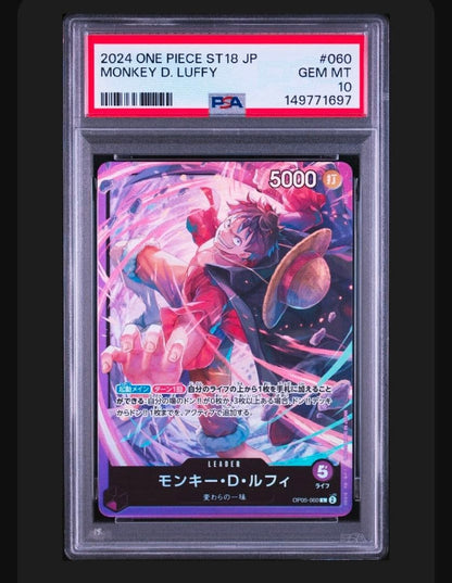 PSA 10 One Piece Luffy L — OP05-060 — Japanese