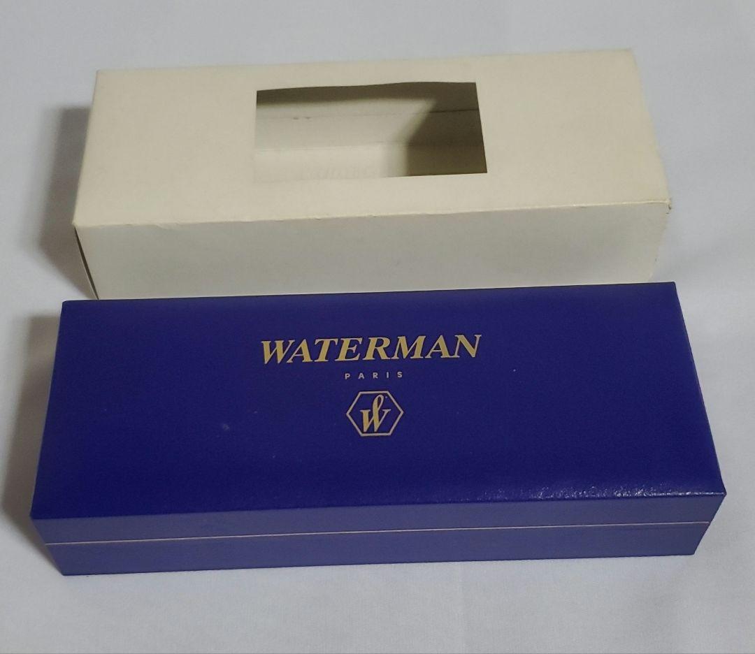 Unused WATERMAN ballpoint pen with original box showing some dirt on cover
