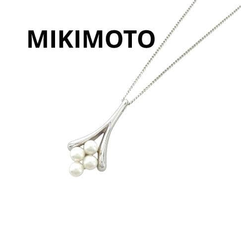 New Mikimoto pearl necklace with SV925 chain and Nina Ricci Paul & Joe handkerchief