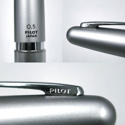 Silver Pilot ballpoint pen and mechanical pencil set with box, full length and lightweight design