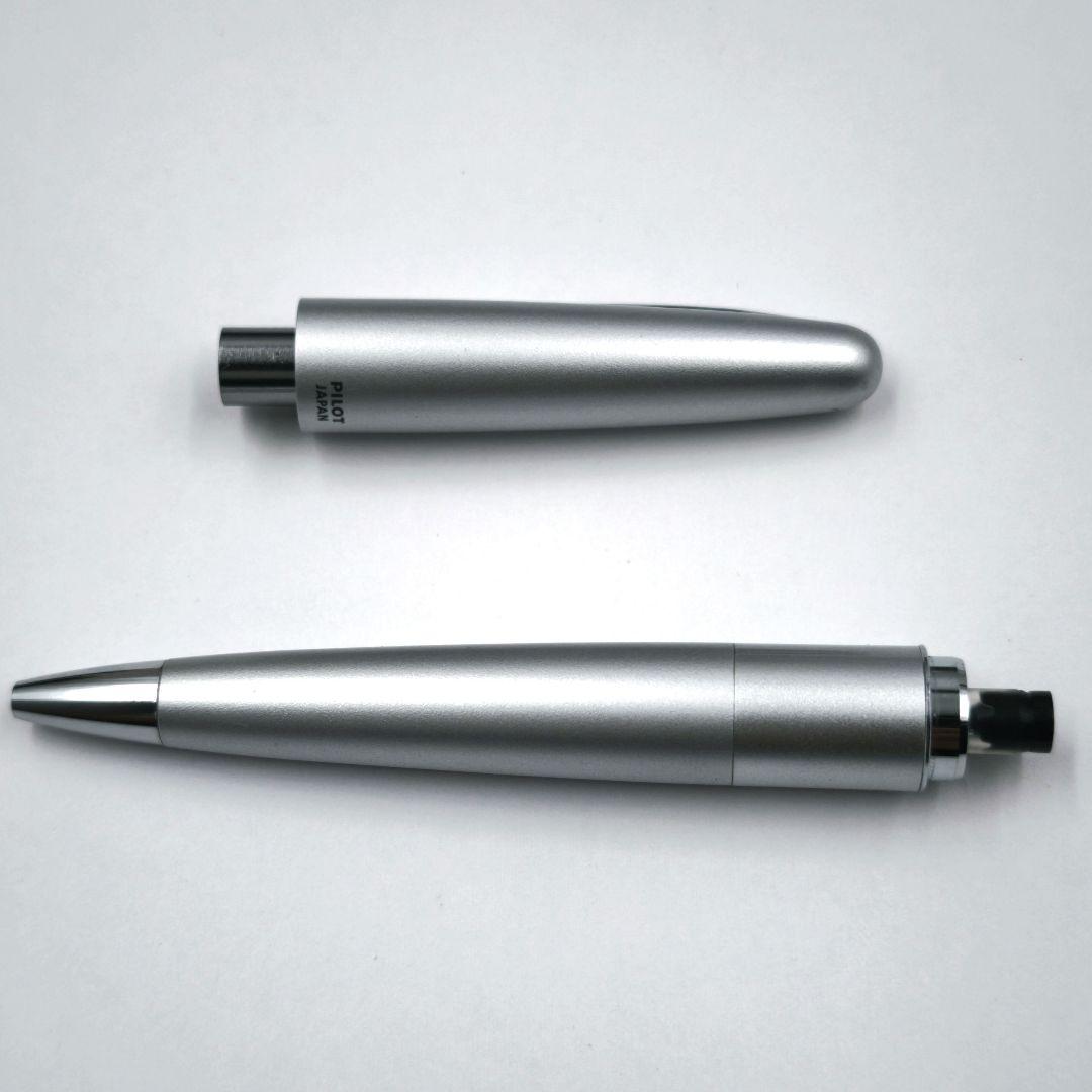 Silver Pilot ballpoint pen and mechanical pencil set with box, full length and lightweight design