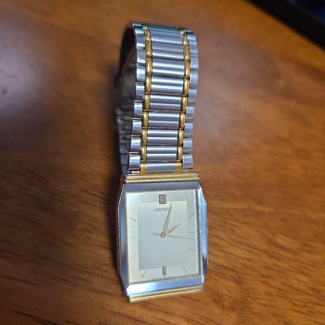 SEIKO SQUARE GOLD SILVER Quartz Men's Watch — Japanese