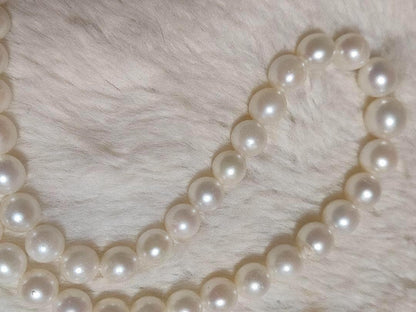 C Akoya pearl gradient necklace with silver chain and 3.8 to 7.2mm baby pearls, 44cm length
