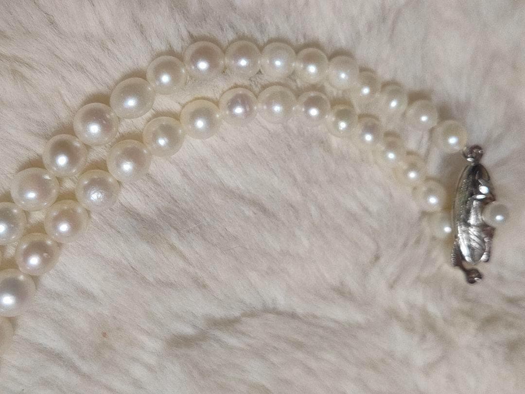 C Akoya pearl gradient necklace with silver chain and 3.8 to 7.2mm baby pearls, 44cm length