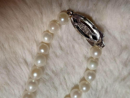 C Akoya pearl gradient necklace with silver chain and 3.8 to 7.2mm baby pearls, 44cm length