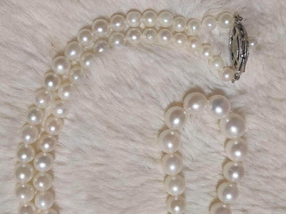 C Akoya pearl gradient necklace with silver chain and 3.8 to 7.2mm baby pearls, 44cm length