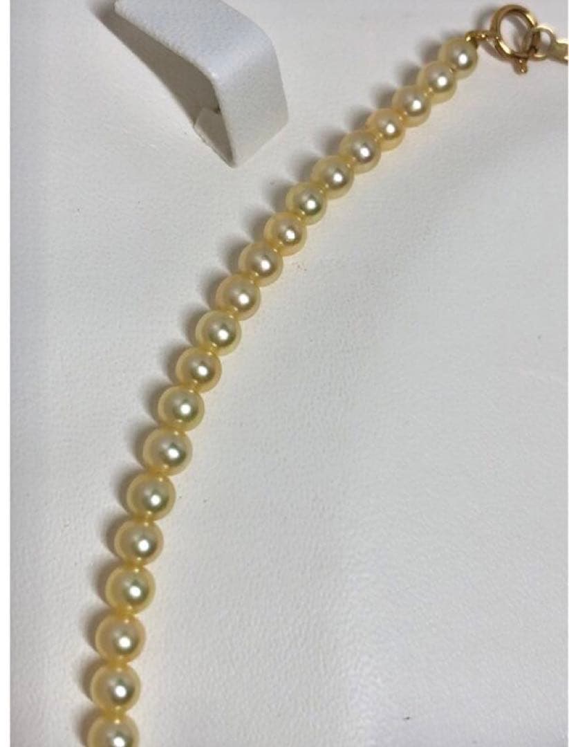 Baby pearl necklace featuring round Akoya pearls in K18 gold color, 39cm length, pearl size 4.0-4.5mm