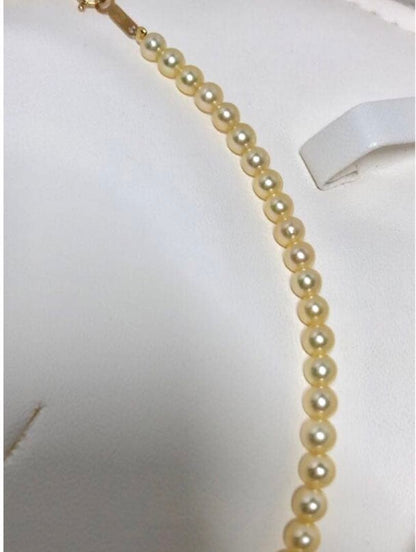 Baby pearl necklace featuring round Akoya pearls in K18 gold color, 39cm length, pearl size 4.0-4.5mm