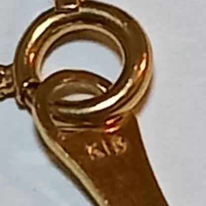 agete K18 screw chain long necklace 70cm length in gold displayed on white background