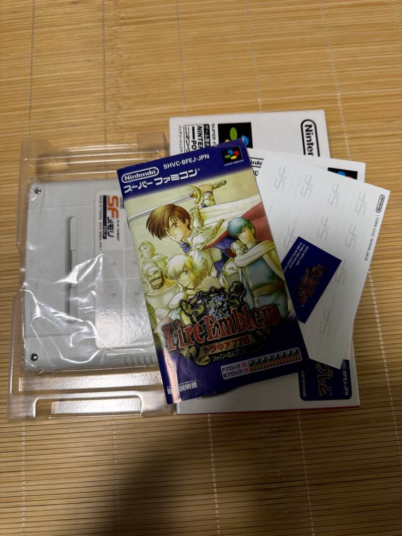 Nintendo SF Memory Cassette Fire Emblem Thracia 776 cartridge with instruction manual and sticker