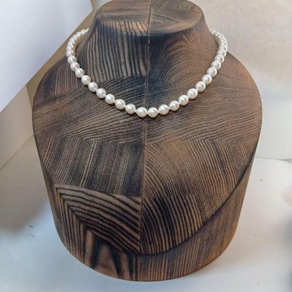 Aqua Pearl Baroque Pearl Necklace with SILVER刻印 20, 40 cm length and 7 mm baroque pearls