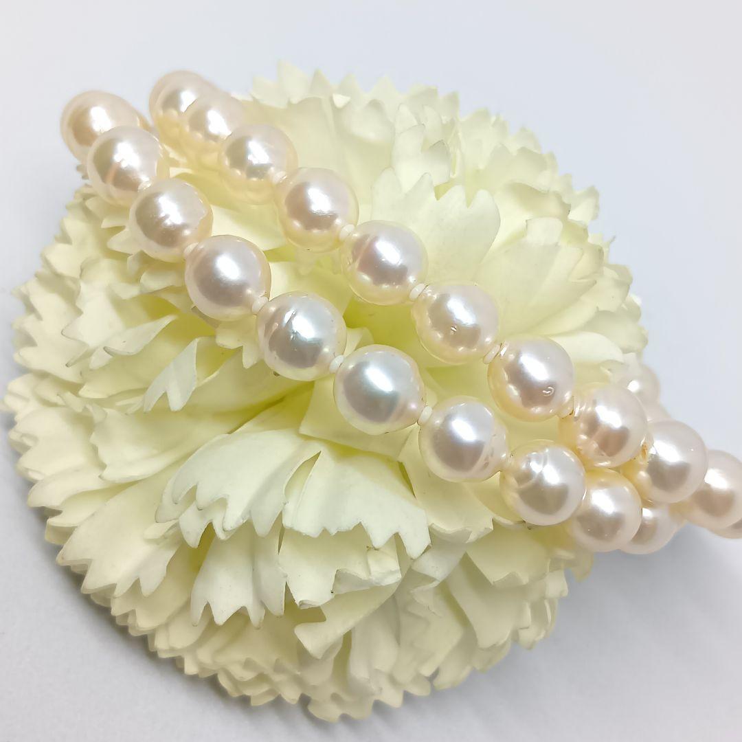 Aqua Pearl Baroque Pearl Necklace with SILVER刻印 20, 40 cm length and 7 mm baroque pearls