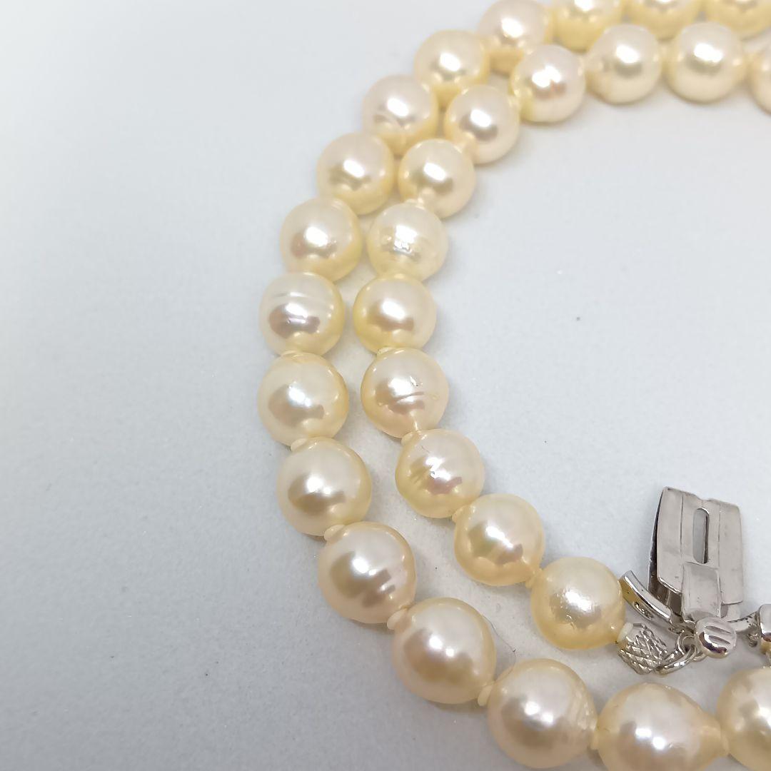 Aqua Pearl Baroque Pearl Necklace with SILVER刻印 20, 40 cm length and 7 mm baroque pearls
