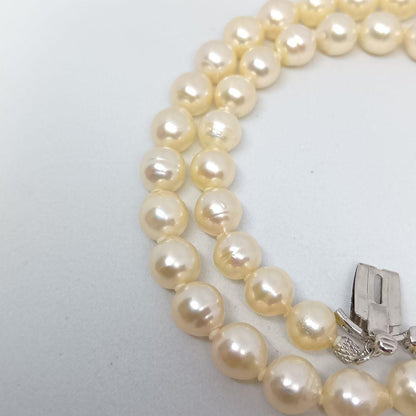 Aqua Pearl Baroque Pearl Necklace with SILVER刻印 20, 40 cm length and 7 mm baroque pearls