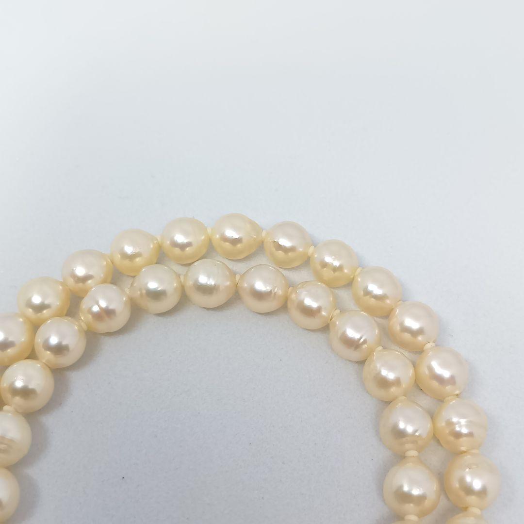 Aqua Pearl Baroque Pearl Necklace with SILVER刻印 20, 40 cm length and 7 mm baroque pearls