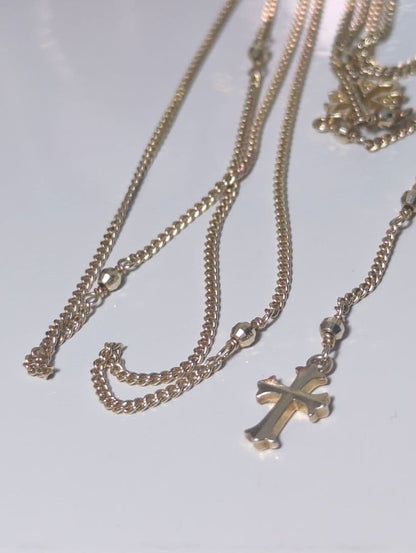 Agete Lariat Rosary Y-Shaped Necklace in gold sterling silver with 50 cm length and 1 cm top size