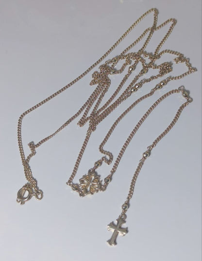 Agete Lariat Rosary Y-Shaped Necklace in gold sterling silver with 50 cm length and 1 cm top size