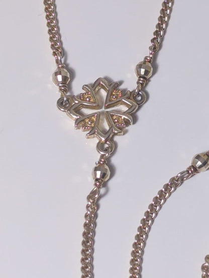 Agete Lariat Rosary Y-Shaped Necklace in gold sterling silver with 50 cm length and 1 cm top size