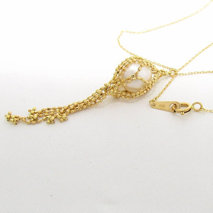 Akoya pearl pendant necklace with 8mm pearl on K18 18 karat gold chain 40 cm length