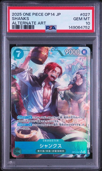 PSA 10 One Piece Shanks SR — OP14-027 — Japanese