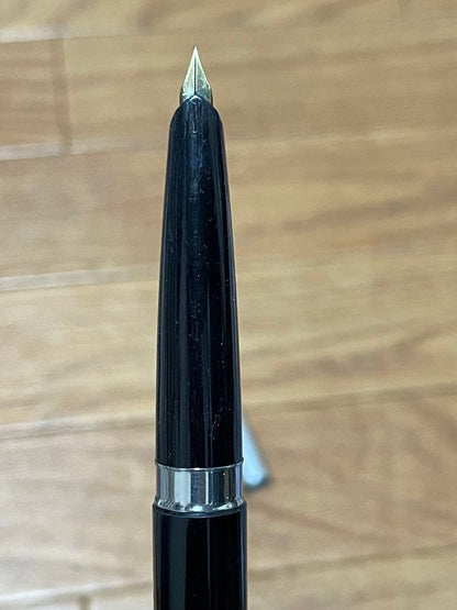 Used Pilot Fountain Pen with blue barrel and silver clip showing some surface scratches