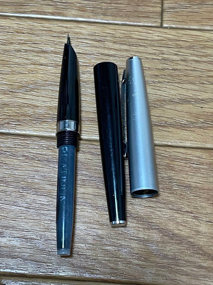 Used Pilot Fountain Pen with blue barrel and silver clip showing some surface scratches