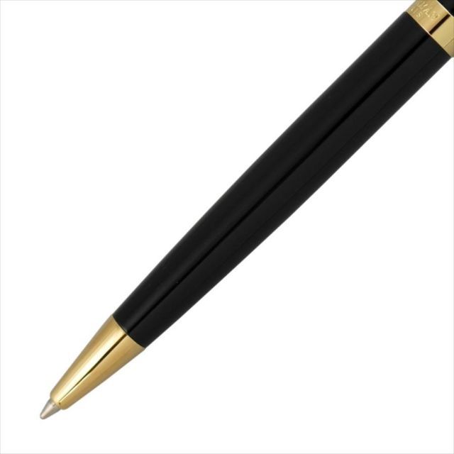 Waterman Metropolitan Essential Black GT ballpoint pen, sleek black finish with gold trim, 135mm length