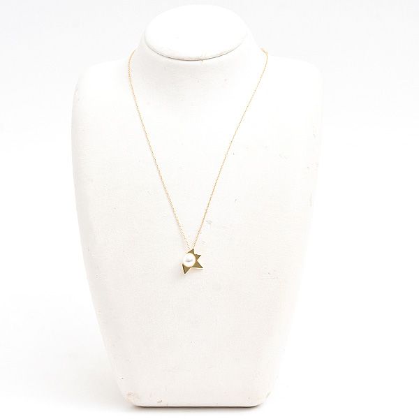 Tasaki Ladies Comet Plus yellow gold necklace with 7.6mm pearl pendant and adjustable 45 cm chain