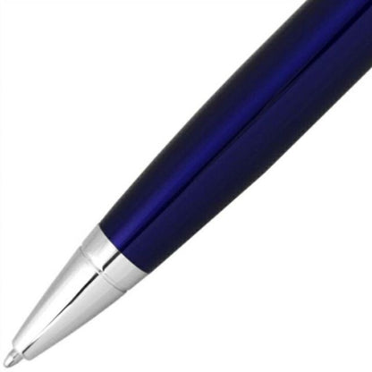 CROSS Kurutsubo Blue Ballpoint Pen AT0112-3 with blue barrel and silver accents