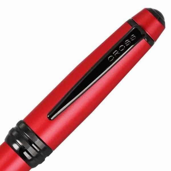 Cross Ballpoint Pen Bailey AT0452-21 in matte red lacquer with brass body and polished black fittings