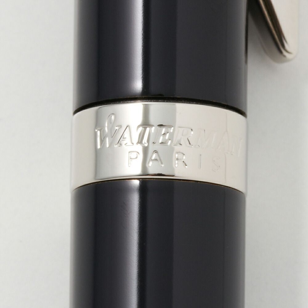 Waterman Metropolitan Essential black ballpoint pen with chrome trim and comfortable grip