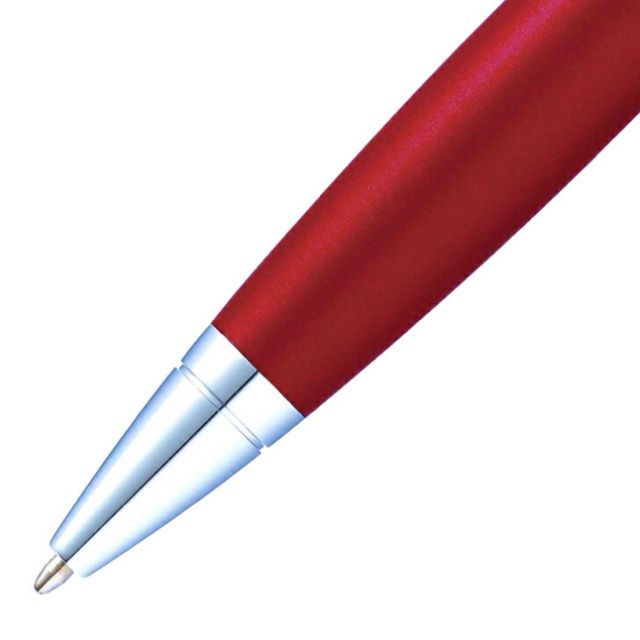Kuro Cross Calais AT0112-19 red ballpoint pen with brass body and chrome accents