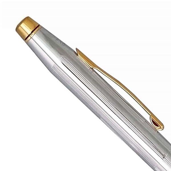 Cross limited edition gift set with rollerball pen and water-based gel ink pen, brass body with chrome finish