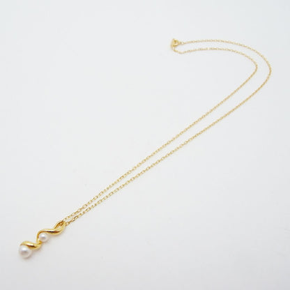Mikimoto Akoya pearl pendant necklace with 4.8mm and 3.5mm pearls on 40cm K18YG chain