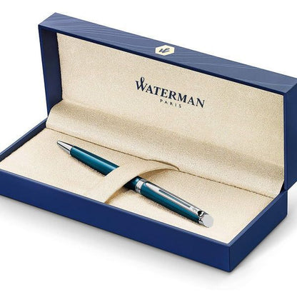 Waterman Metropolitan Essential Metallic Blue CT oil-based ballpoint pen with metallic finish and clip