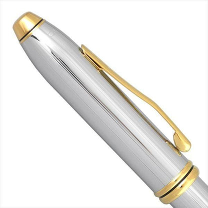 Cross Townsend Update Medalist 502TW ballpoint pen with silver finish and black grip, length 145.7 mm