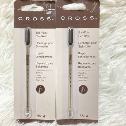 Set of seven CROSS Kuro ballpoint pen refills in black and brown with model numbers 8513 and 8514