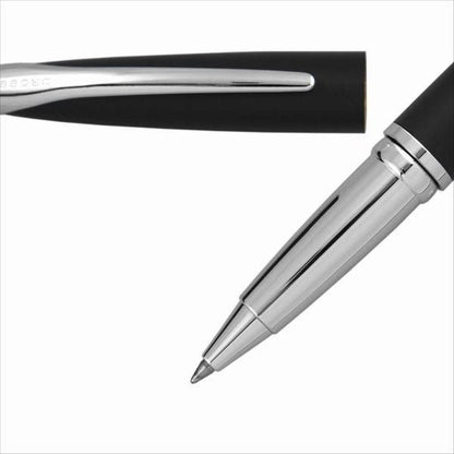 Cross ATX Select Tip Roller Ball Pen 885-3-1-SET with gift box and refill set, 140 mm length, silver finish
