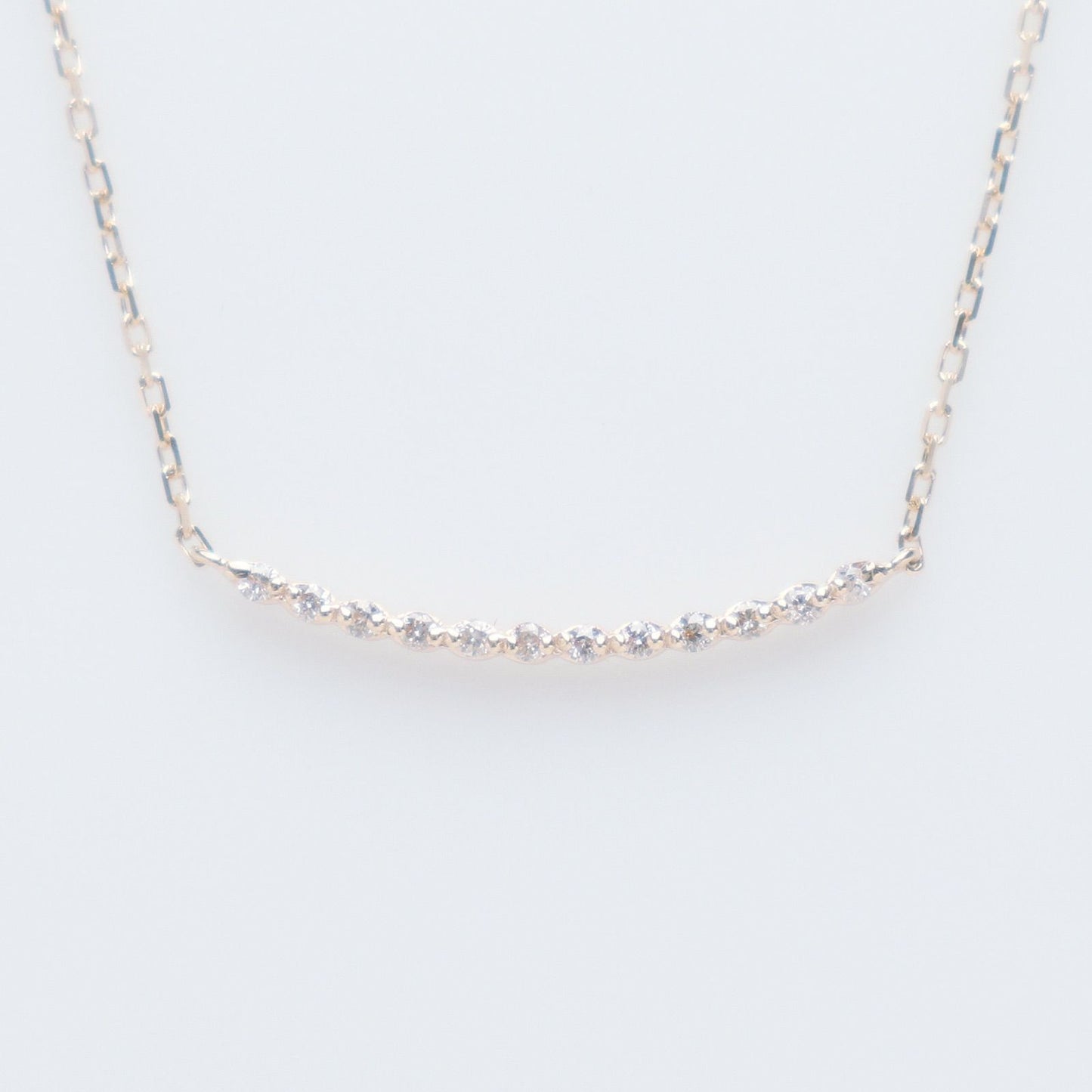 Agete K10 gold necklace featuring a 0.06ct diamond charm with 36cm chain from the early 2000s