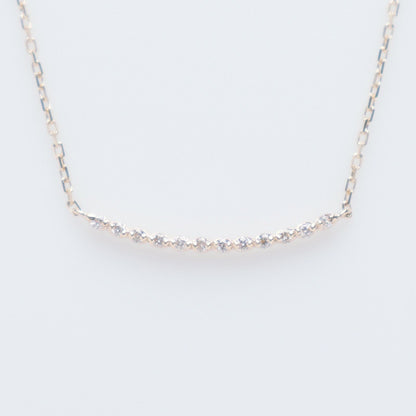 Agete K10 gold necklace featuring a 0.06ct diamond charm with 36cm chain from the early 2000s