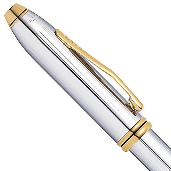 Cross Townsend Collection Updeit Medalist 502TW ballpoint pen with silver finish and black grip
