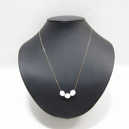 agete pearl necklace made of 10 karat gold K10 weighing 4.1g with adjustable 48cm chain in gold color