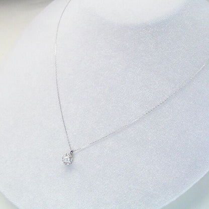 Platinum 950 baby pearl Akoya pearl necklace with ten diamonds and adjustable 40cm chain