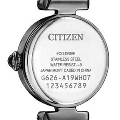 Citizen Kii EG7085-50L ladies wristwatch with blue dial and black stainless steel slide band