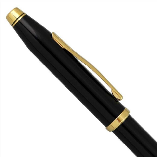 CROSS Century 2 Black Lacquer rollerball pen model 414-1 with gold accents and black gel ink