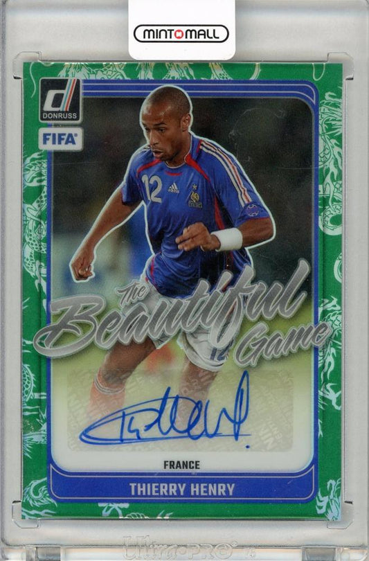 2024-25 Donruss Beautiful Game Autographs Dragon Scale card featuring Thierry Henry, serial number 40