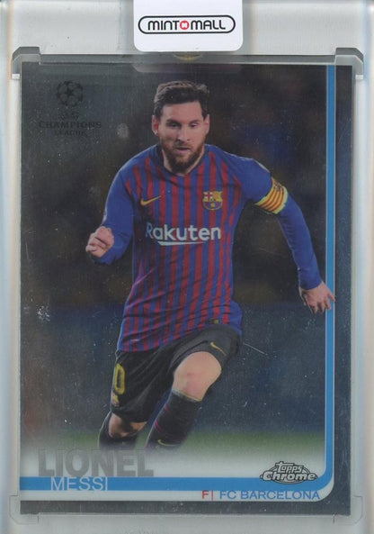 2018-19 Topps Chrome UEFA Champions League Lionel Messi collectible card from FC Barcelona